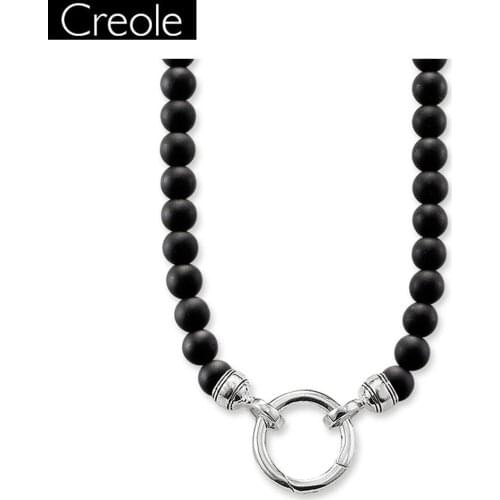 Necklace Black Obsidian Trendy Gift For Women & Men, Europe Style Soul Jewelry 925 Sterling Silver Fashion Jewelry Wholesale