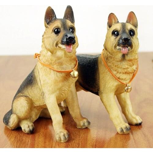 Pastoral Simulation German Shepherd Dog Resin Ornaments Home Livingroom Figurines Decoration Outdoor Garden Sculpture Crafts