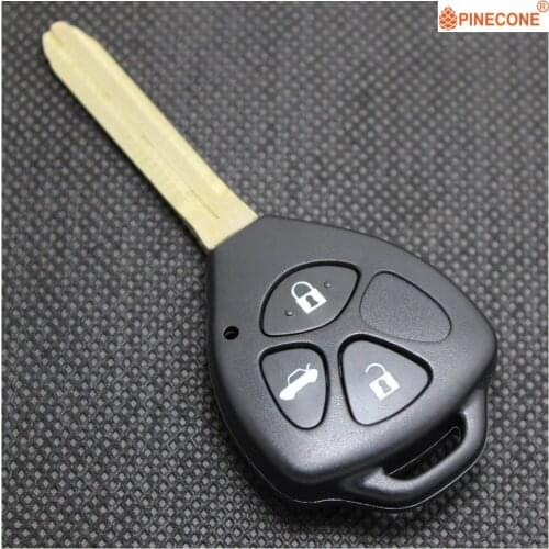 PINECONE for Toyota Camry 2009 2010 2011 Rav 4 2012 Corolla Car Key 3 Button Uncut TOY43 Blade Replace Car Key Shell Casing Fob