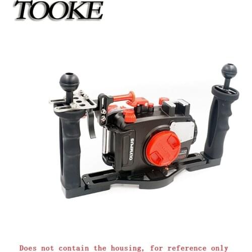 Scuba Dive Tray Handle Grip Bracket shutter trigger for gopro TG5 RX100 Canon Camera housing Underwater Photography accessories