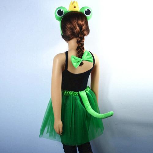 Frog Animal Cosplay Headband Tutu Skirt Tie Tail Set Boy Girl Children Party Props costume for kids Halloween Christmas New Year