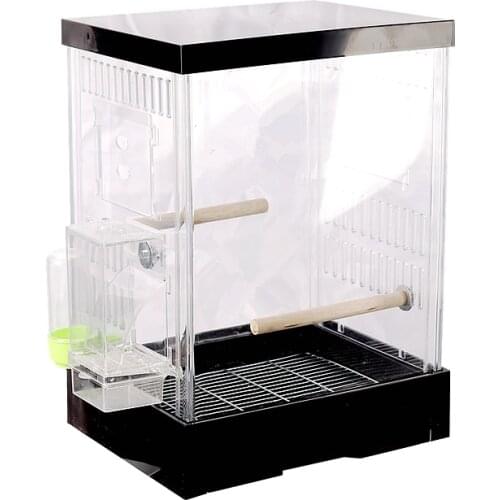 Rectangle Transparent Bird Cage Luxury Household Breeding Cage Large Bird Cage Acrylic Jaula Grande Feeding Supplies BS50BC