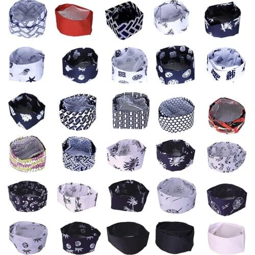 Chef Headwrap Sushi Hat Skull Caps for Restaurant Waiters Cook