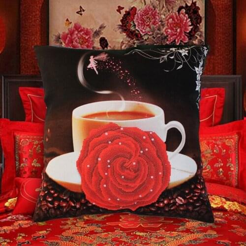 Cross stitch pillow kit embroidery needlework sets Diy printed 5D cross stitch pillow kits patterns paintings accessories fabric