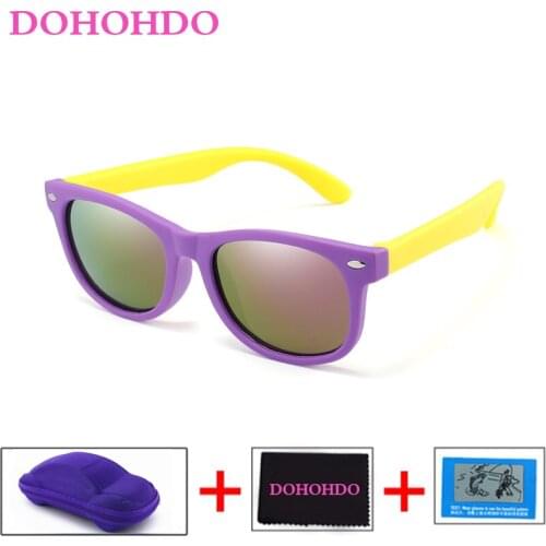 DOHOHDO Children Polarized Sun Glasses TR90 Boys Girls Silicone Safety Glasses Baby UV400 Eyewear Kids Sunglasses Oculos De Sol