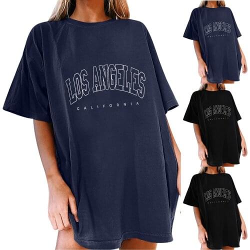 Womens t-shirts Letter Black Oversized Tshirt Tops harajuku vintage aesthetic gothic graphic punk clothes dropshipping Hip Hop