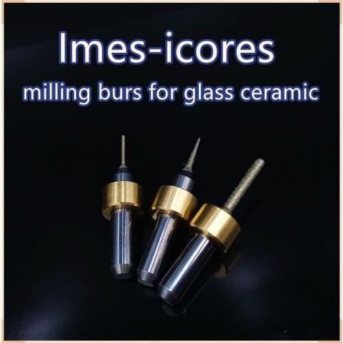 Imes icores Shaft 6mm Dental CADCAM Milling Burs for Glass Ceramic 3 pcs/lot and Lithium Dicilicate