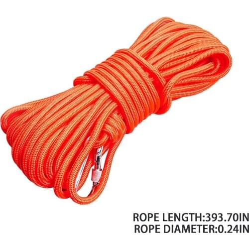 10M Outdoor Climbing Rope Drowning Rescue Rope Outdoor Climbing Rope Carabiner Safety Rope Floating Rope Life-saving Tool Rope