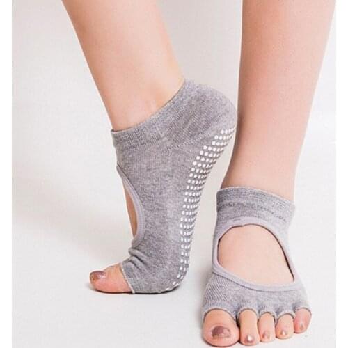 2020 Women Socks Yoga Backless Five Toe Anti-Slip Ankle Grip Socks Dots Pilates Fitness Gym Socks Ladies Sports Socks 10 Colors
