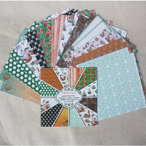 24 Sheets PIRATE LIFE Scrapbooking Pads Paper Origami Art Background Paper Card Making DIY Paper Craft