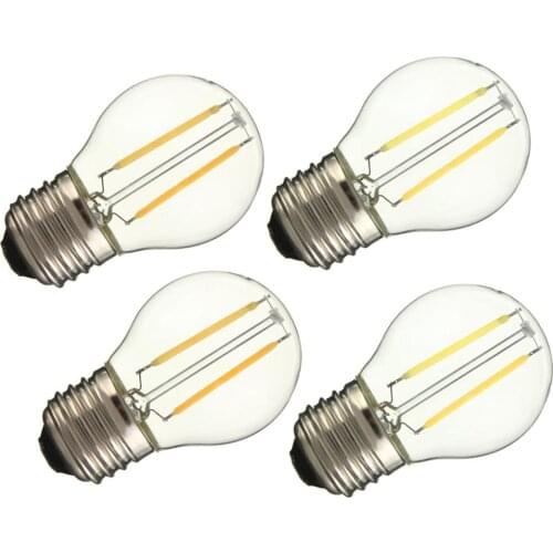 3Pcs Glass LED Bulb E27 2W 4W 6W AC 220V LED Filament Edison Lamp E27 G45 Vintage Candle Light Chandelier Incandescent Bulb