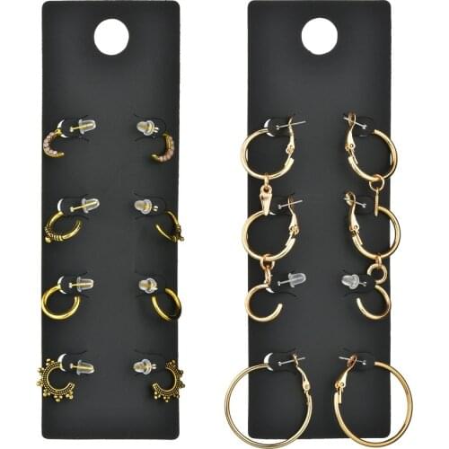 4 Pairs/Set Cartilage Earring Round Hoop Earrings Set Trendy Small Hoop Earring For Women Jewelry Birthday Holiday Gift