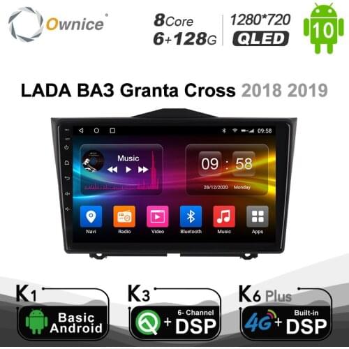 Ownice Carplay PX6 6G+128G Android 10.0 Car Radio For LADA Granta Cross 2018 2019 2020 Auto Multimedia 1280*720 Navigation GPS