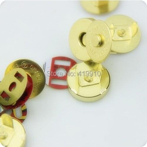 Free shipping -50 Sets Gold Buttons Magnetic Purse Snap Clasps/ Closure for Purse Handbag 14mm D2750F