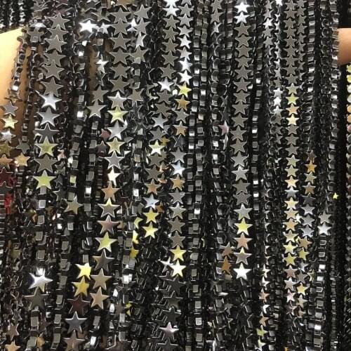 Natural Stone Beading Bright Five-pointed Star Hematite Beaded Loose Beads For Jewelry Making Necklace DIY Bracelet Accessories