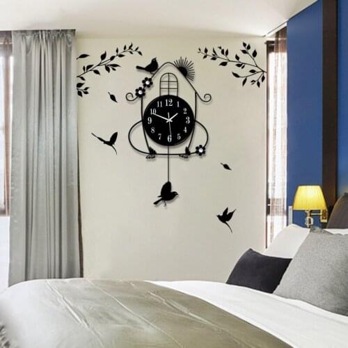New Nightlight Mute Clock Watch Fashion Wall Quartz Clocks Horloge No Drilling Office Home Decoration Living Room