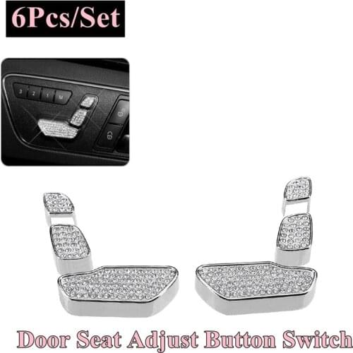 Car Seat Adjustment Button Cover Diamond Interior Decoration for Mercedes Benz E Class W212 218 CLS X166 GL