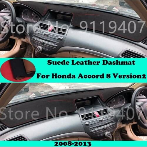 For Honda Accord 8 Version2 2008-2012 Suede Leather Dashmat Dashboard Cover Pad Dash Mat Carpet Car-Styling Accessories LHD RHD
