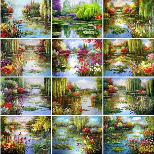 Evershine 5D DIY Diamond Embroidery Lake Mosaic Art Diamond Painting Tree Landscape Cross Stitch Kit Home Decor Gift