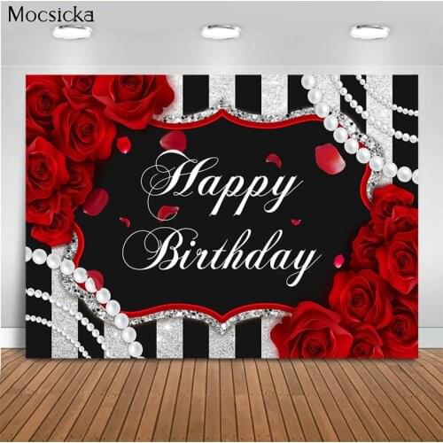 Birthday Party Background Black And White Stripes Background Decoration Style Adult Birthday Photo Background Photography Studio