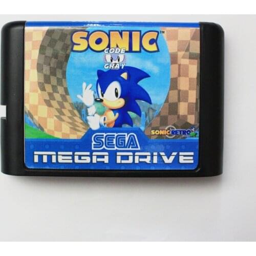 Sonic Code Gray 16 Bit MD Game Card For Sega Mega Drive For Genesis