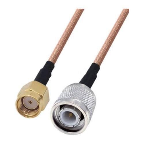 RG400 Cable RP-SMA Male to TNC Male Double Shielded Copper Braid Coax Low Loss Jumper Cable