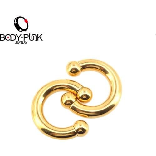 BODY PUNK 2PC Nose Rings Gold Circular Barbell Rings CBR Piercing Nose for Retail Earrings Piercing Sexy Body Jewelry