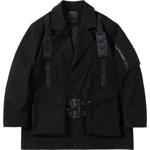 Mens Jacket ESDR Jacket Tactical Suit Quick Release Buckle Multiple Pockets Techwear Ninjawear Techninja Streetwear