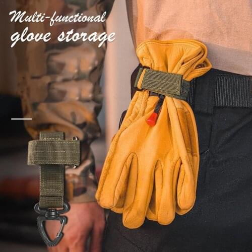 Multi-purpose Glove Hook Military Fan Outdoor Tactical Storage Camping Rope Buckle Glove Hanging Gloves Adjust Buckle Climb A0F6