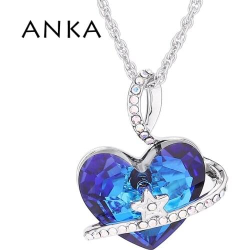Top Fashion Star Heart Crystal Pendant Necklace type Jewelry For Women Crystals from Austria #137307