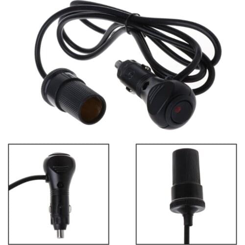 Strong heavy duty socket 12V 24V Car Cigarette Lighter Adapte Cable Plug Socket With ON-OFF Switch Button