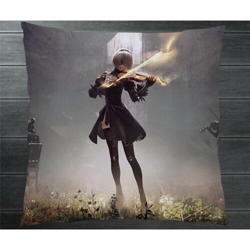 NieR Automata YoRHa 2B Cartoon Two Side 40x40cm Pillowcase Pillow Case Cover Cushion Cosplay Manga Gift BED/SOFA/CAR Decor P14