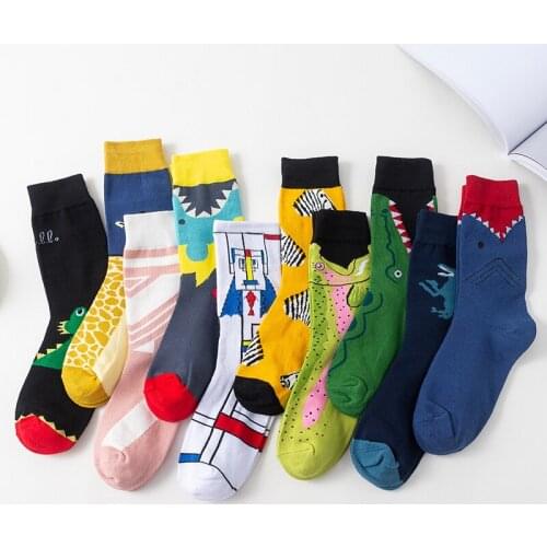 Four Seasons New Couple Socks Personality Cartoon Shark In Tube Tide Socks European And American Hip-hop Sports Cotton Socks