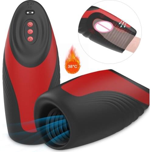 2021 New 9 Mode Vibration+3 Mode Sucking Male Masturbator Cup Oral Blowjob Heating Penis Delay Exercise Sex Machine Toys For Man