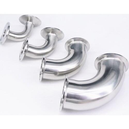 O/D 19-108mm Tri Clamp 0.5"-4" 304 Stainless Steel Sanitary 90 Degree Elbow Fitting Home Brew Food Hygiene Grade