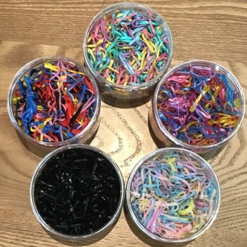 500PCS Without Box Colorful Elastic Hair Bands Ponytail Rubber Ropes Thin Rubber Bands Baby Girls Hair Accessories Gifts