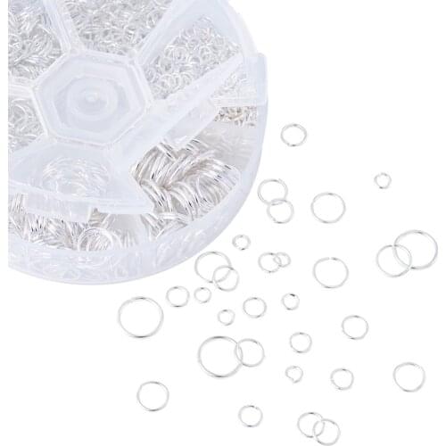 PandaHall 4~10x0.7~1mm, 1700pcs/box Iron Metal Jump Rings Jumprings for Jewelry Making DIY Findings Accessory Supplies Wholesale