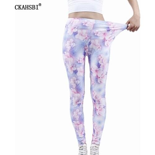 CKAHSBI Floral Print Sportswear Leggings Women Yoga Pants Workout Fitness Clothing Running Highly Elastic Athletic Trousers