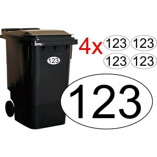 X4 WHEELIE BIN NUMBERS CUSTOMIZED HOUSE NUMBER Premium VINYL STICKERS