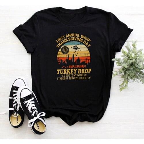 Turkey Drop T Shirt Women Funny Letters Pattern Short Sleeve Womens Tshirts Casual Aesthetic Black Femme T-shirts Tops