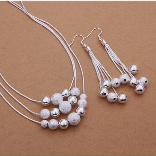 2020 simple ball Europe and the United States wind ladies suit party / party N925 silver color jewelry wholesale S363