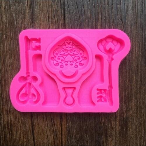 Lock Silicone Love Shape Key Fondant Silicone Mold For Cake Decorating Tools Fondant Chocolate Cake Mold Cupcake Mould