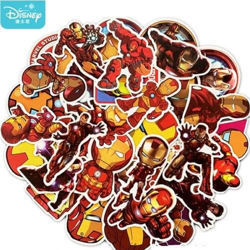 10/35Pcs Disney Avengers Iron Man Stickers Waterproof PVC Laptop Guitar Skateboard Travel Luggage Helmet Decals Sticker Kids Toy