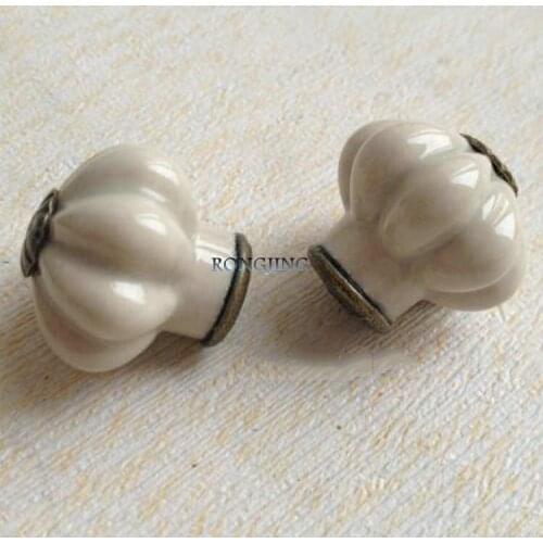 10pcs 25mm Pumpkin Lantern Ceramic Cabinet Knobs Cupboard Knobs Closet Dresser Handles Kitchen Handles Kids Drawer Knobs & Pulls