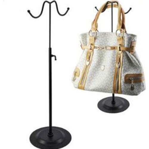 10pcs Metal Women Bags Adjustable Display Rack Holders Handbag Display Stand Black Hook Cap Hat Wig Hanging Exhibition Stand