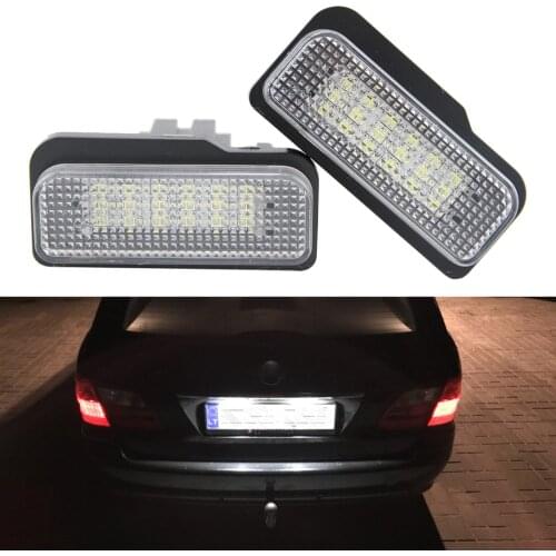 2PCS Canbus White LED License Number Plate Light For Mercedes Benz E-Class W211 S211 CLS-Class W219 C-Class S203 SLK-Class R171