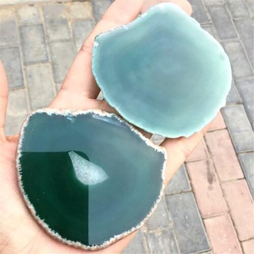 2pcs top quality natural minerals agate slice healing gemstones carving agate geode coaster quartz crystal coaster home decor