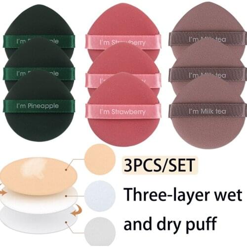 3pcs/set Makeup Sponge Puff Beauty Face Foundation Powder Cream Sponges Cosmetic Puff Powder Puff Makeup Tool Womens Beauty