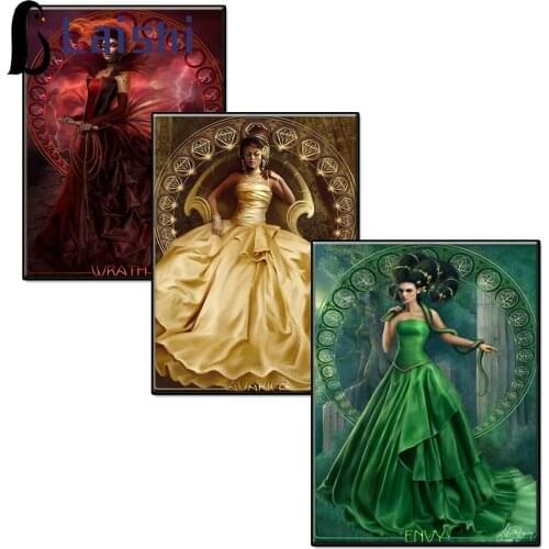 3D picture of rhinestones mosaic Fantasy Woman Series 12 constellations diamonds painting sale crystal beads home decoration