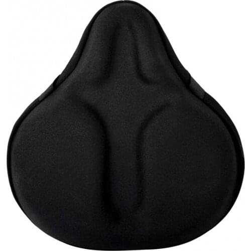 Large Bike Seat Cushion Wide Silicone Soft Pad Most Comfortable Exercise Bicycle Saddle Cover Durable Solid Black Bicycle Saddle
